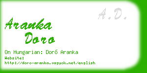 aranka doro business card